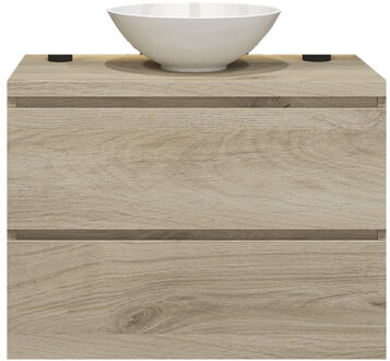 Badkamermeubelset Gliss Zeus 80 cm Licht Grijs Eiken Met Waskom
