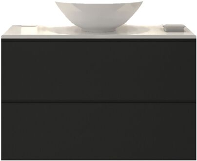 Badkamermeubelset Gliss Zeus 80 cm Mat Zwart Met Waskom