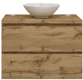 Badkamermeubelset Gliss Zeus 80 cm Natuur Eiken Met Waskom