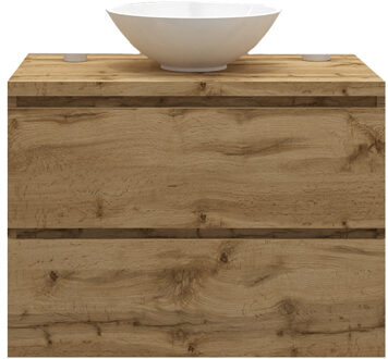 Badkamermeubelset Gliss Zeus 80 cm Rustiek Eiken Met Waskom