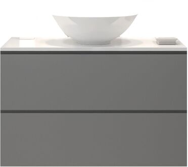 Badkamermeubelset Gliss Zeus 90 cm Beton Grijs Met Waskom Beton-Grijs
