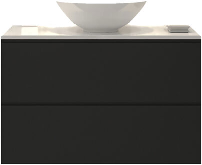 Badkamermeubelset Gliss Zeus 90 cm Mat Zwart Met Waskom