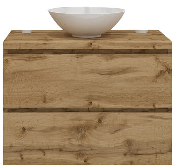 Badkamermeubelset Gliss Zeus 90 cm Natuur Eiken Met Waskom