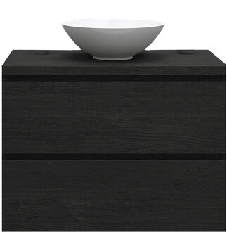 Badkamermeubelset Gliss Zeus 90 cm Zwart Eiken Met Waskom