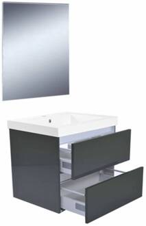Badkamermeubelset Luna 60X47 Hoogglans Grijs Aqua Splash