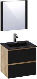 Badkamermeubelset Milenio 60cm Eiken Zwart