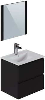 Badkamermeubelset Milenio 60cm Mat Zwart Gelakt