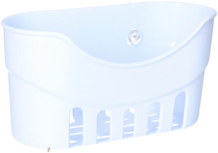Badkamerorganizer - met zuignappen - wit - 21 x 10 x 11 cm