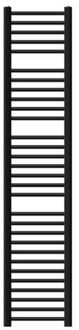 Badkamerradiator 300x1800 mm zwart met zijaansluiting LuxeBath