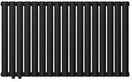 Badkamerradiator éénlaags horizontaal 600x1020 mm Zwart mat met zijaansluiting LuxeBath