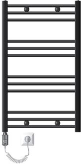 Badkamerradiator elektrisch 600x800 mm antraciet met verwarmingselement 300W Zwart