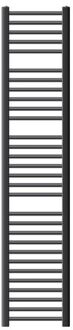 Badkamerradiator Sahara 300x1800 mm antraciet recht met zijaansluiting LuxeBath Zwart