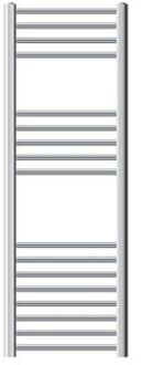 Badkamerradiator Sahara 400x1200 mm chroom gebogen met zijaansluiting LuxeBath Zilverkleurig