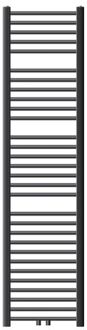 Badkamerradiator Sahara 400x1500 mm antraciet gebogen met middenaansluiting LuxeBath Zwart