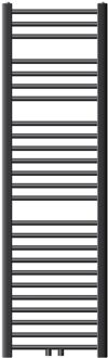 Badkamerradiator Sahara 400x1500 mm antraciet gebogen met middenaansluiting LuxeBath Zwart