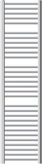 Badkamerradiator Sahara 400x1800 mm chroom gebogen met zijaansluiting LuxeBath Zilverkleurig