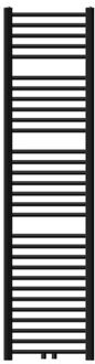 Badkamerradiator Sahara 400x1800 mm Zwart mat recht met middenaansluiting Designradiator