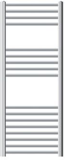 Badkamerradiator Sahara 500x1200 mm chroom gebogen met zijaansluiting LuxeBath Zilverkleurig