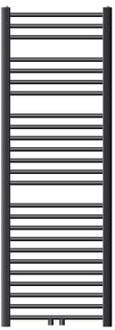 Badkamerradiator Sahara 500x1500 mm antraciet gebogen met middenaansluiting LuxeBath Zwart