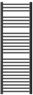 Badkamerradiator Sahara 500x1500 mm antraciet gebogen met zijaansluiting LuxeBath Zwart