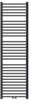 Badkamerradiator Sahara 500x1800 mm antraciet gebogen met middenaansluiting LuxeBath Zwart