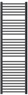 Badkamerradiator Sahara 500x1800 mm antraciet gebogen met zijaansluiting LuxeBath Zwart