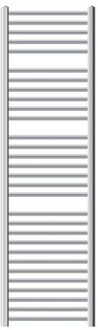 Badkamerradiator Sahara 500x1800 mm chroom gebogen met zijaansluiting LuxeBath Zilverkleurig