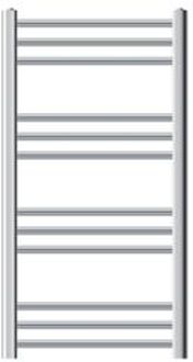 Badkamerradiator Sahara 500x800 mm chroom gebogen met zijaansluiting LuxeBath Zilverkleurig