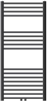 Badkamerradiator Sahara 600x1200 mm antraciet recht met middenaansluiting LuxeBath Zwart