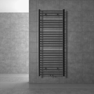 Badkamerradiator Sahara 600x1500 mm antraciet recht met middenaansluiting LuxeBath Zwart