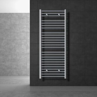 Badkamerradiator Sahara 600x1500 mm chroom recht met zijaansluiting LuxeBath Zilverkleurig