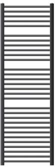 Badkamerradiator Sahara 600x1800 mm antraciet gebogen met zijaansluiting LuxeBath Zwart