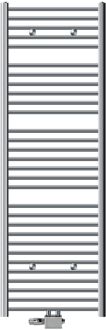 Badkamerradiator Sahara 600x1800 mm chroom gebogen met middenaansluiting Zilverkleurig