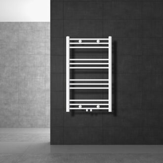 Badkamerradiator Sahara 600x800 mm wit gebogen met middenaansluiting LuxeBath