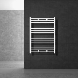 Badkamerradiator Sahara 750x800 mm wit gebogen met zijaansluiting LuxeBath