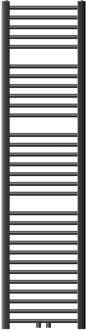 Badkamerradiator Sahara antraciet, 400x1800 mm, gebogen, met middenaansluiting Zwart