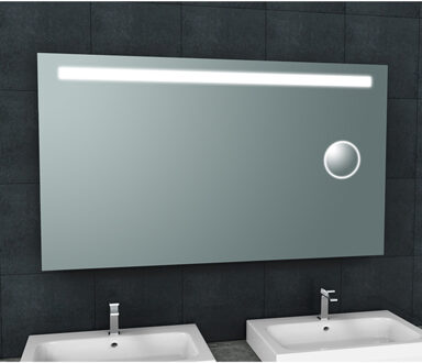 Badkamerspiegel BWS Mire Rechthoek Inclusief LED Verlichting + Scheerspiegel 140 cm