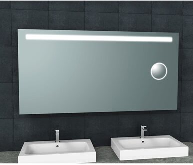 Badkamerspiegel BWS Mire Rechthoek Inclusief LED Verlichting + Scheerspiegel 160 cm