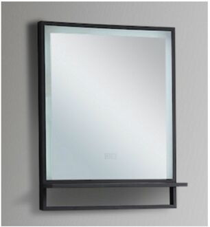 Badkamerspiegel Casajoy 55x70 cm met Planchet, Ledverlichting en Anticondens Zwart Casajoy