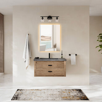 Badkamerspiegel met LED Verlichting en Verwarming 60x80cm - Afimera Prisma - Randloos - Wandspiegel Rechthoek - Touch Bediening - Dimbaar - Aanpasbare Lichtkleur Helder/Koud wit;Warm wit;Natuurlijk wit