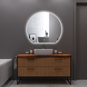 Badkamerspiegel met LED Verlichting en Verwarming 80cm - Afimera Deco - Randloos - Wandspiegel Rondboog Vorm - Touch Bediening - Dimbaar - Aanpasbare Lichtkleur Helder/Koud wit;Warm wit;Natuurlijk wit