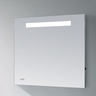 Badkamerspiegel met LED Verlichting Sanitop Clock 60x70 cm met Digitale Klok en Sensor