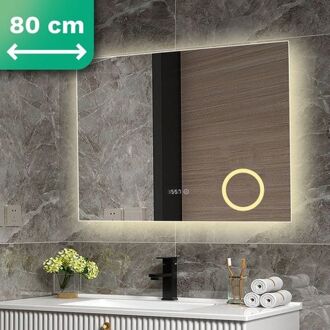 Badkamerspiegel met LED Verlichting & Verwarming - Wandspiegel - Anti Condens- 80x60CM Transparant