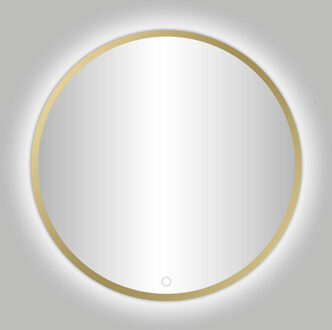 Badkamerspiegel Nancy Venetie Rond 100x100cm Mat Goud Geintegreerde LED Verlichting Touch Schakelaar