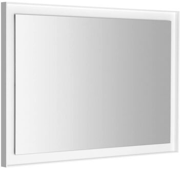 Badkamerspiegel Sapho Flut 100x70 cm LED-Verlichting Omlijsting Wit Wit glanzend