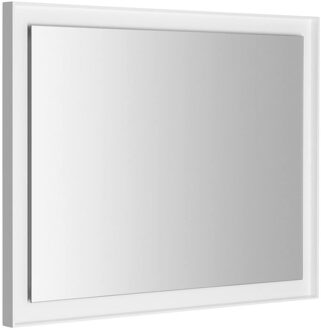 Badkamerspiegel Sapho Flut 90x70 cm LED-Verlichting Omlijsting Wit Wit glanzend