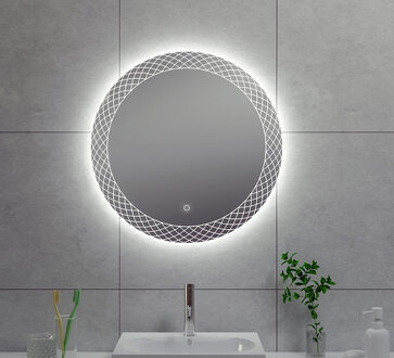 Badkamerspiegel Wiesbaden Deco Rond met LED Verlichting Condensvrij 60 cm