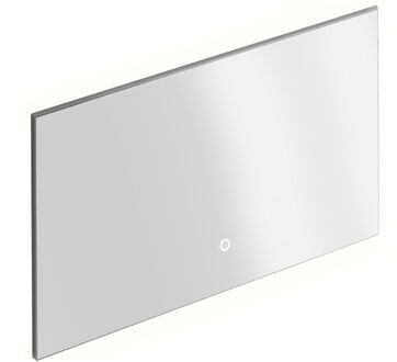 Badkamerspiegel Xenz Garda 120x70cm met Ledverlichting Boven- en Onderzijde en Spiegelverwarming Aluminium