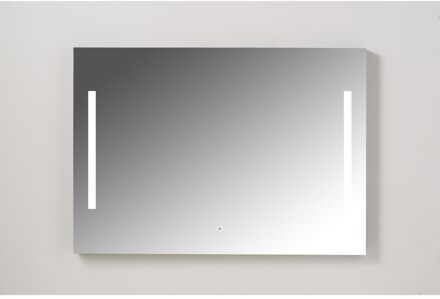 Badkamerspiegel Xenz Pacengo 120x70 cm Industrieel Zwart Frame met Verlichting en Spiegelverwarming Aluminium