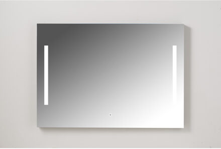 Badkamerspiegel Xenz Pacengo 140x70 cm Industrieel Zwart Frame met Verlichting en Spiegelverwarming Aluminium